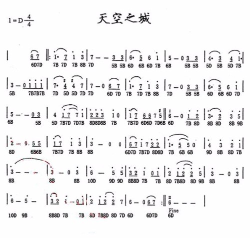 天空之城简谱下载