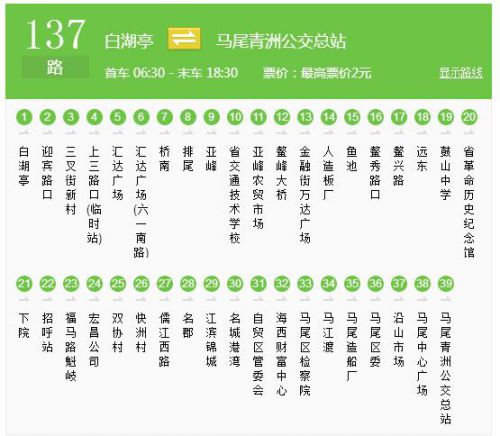 福州106路公交车路线图福州106路公交车路线详解-第2张图片