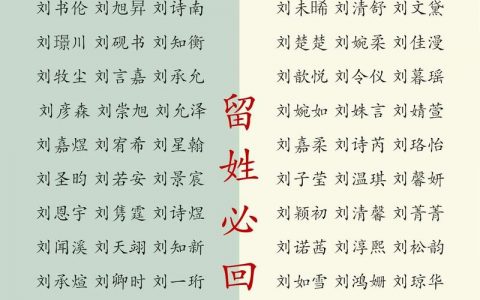 刘氏姓名大全男孩名字刘氏姓名大全-第1张图片