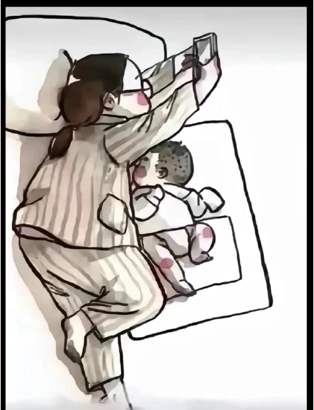 一边喂奶一边边爱的温馨时光-第2张图片